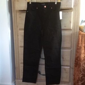 Black blue jeans high rise straight